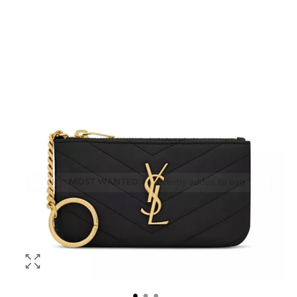 Yves Saint Laurent Quilted Leather Key Pouch - Picture 1 of 5